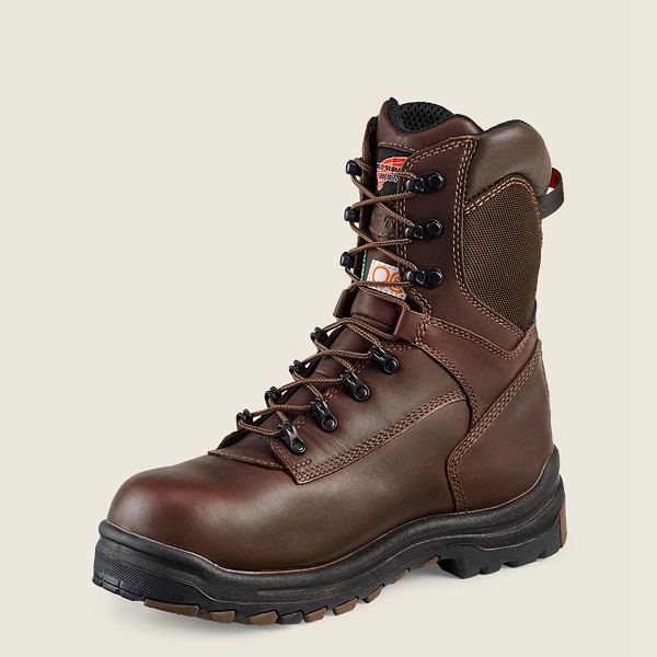 Red Wing Safety Bot Erkek - King Toe® - 8-Inch Insulated Waterproof Csa Toe - Siyah/Kahverengi - 03B